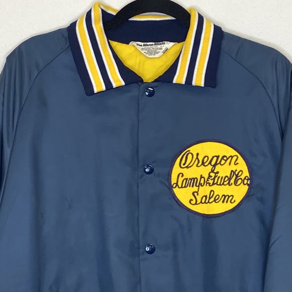 Vintage Nylon Quilted Athletic Jacket Men's Size Large - Picture 2 of 9